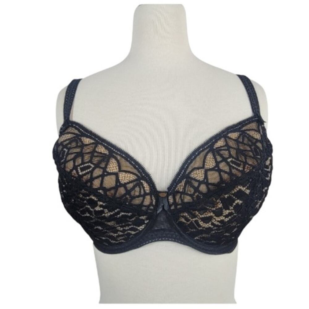 Freya Lace Padded Plunge Bra Black Size 30I